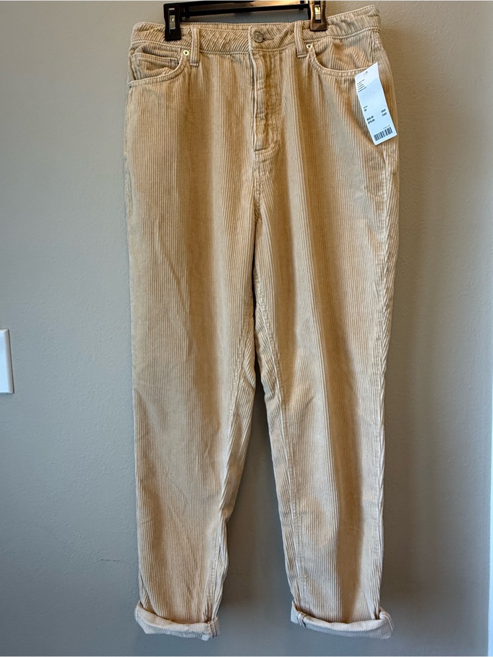 NWT BDG - Urban Outfitters Beige High Rise Mom Corduroy Pants Women’s Size 30 - Picture 2 of 13